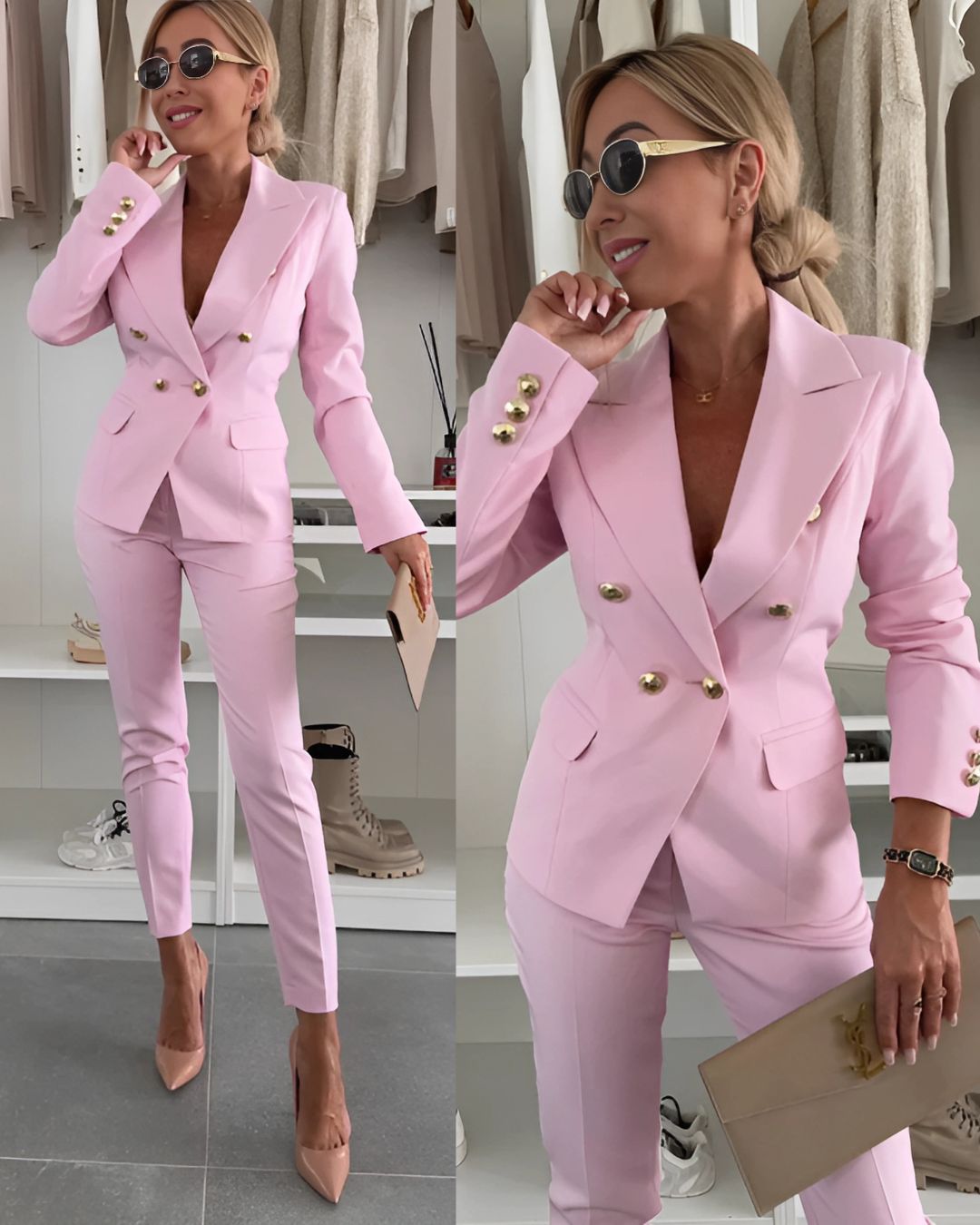 Women’s Double-Breasted Suit – Tailored Fit Blazer & Trousers