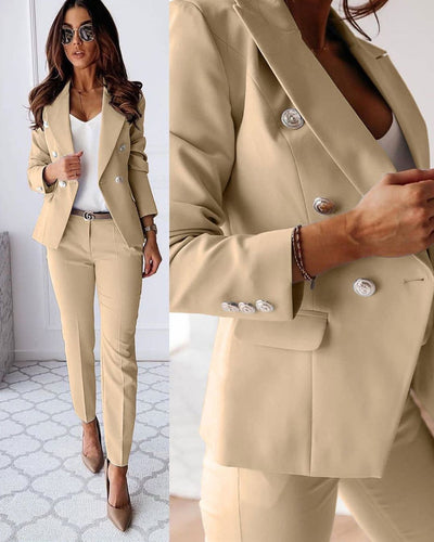 Women’s Double-Breasted Suit – Tailored Fit Blazer & Trousers