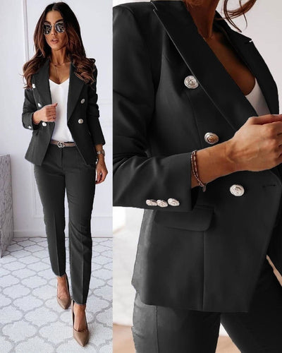 Women’s Double-Breasted Suit – Tailored Fit Blazer & Trousers